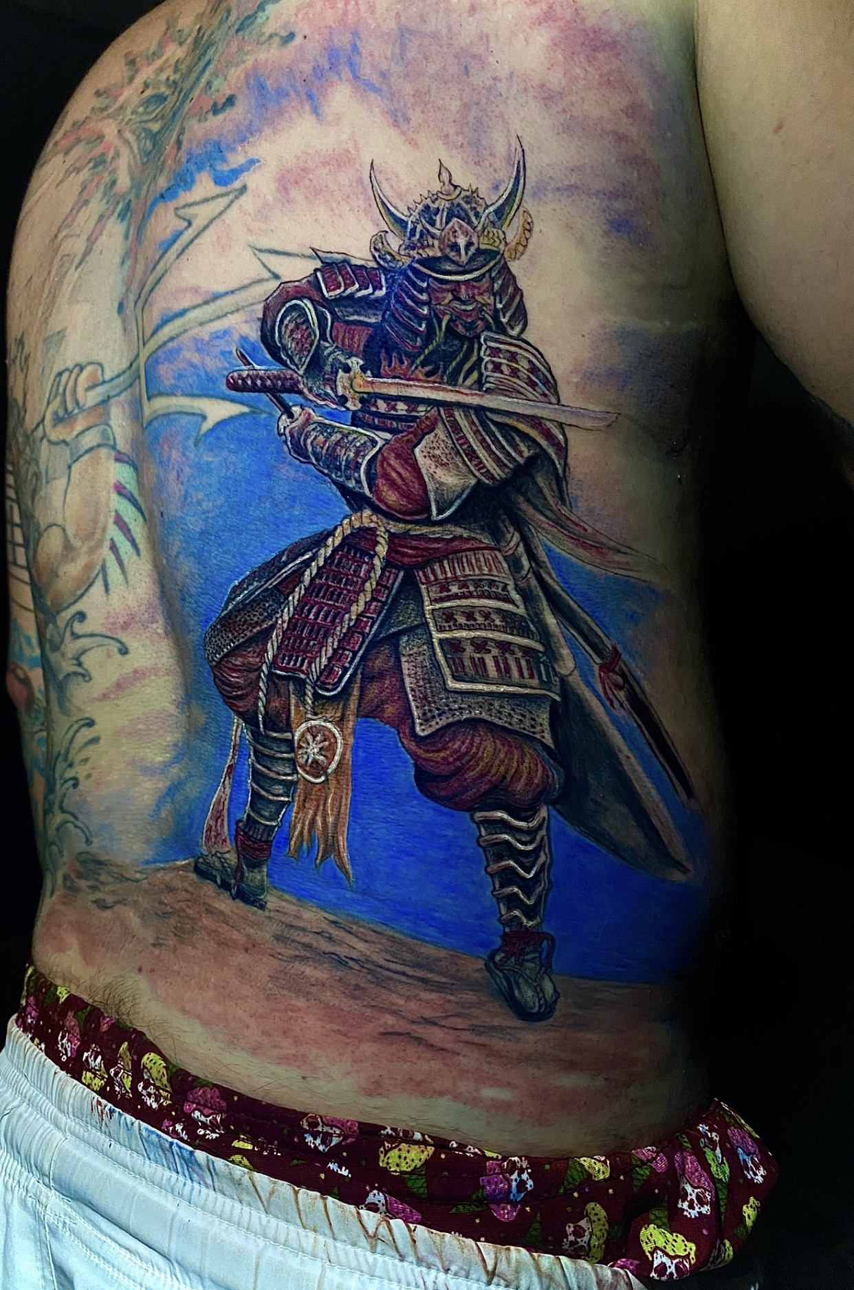 Tatuagem do Guerreiro Samurai Colorida