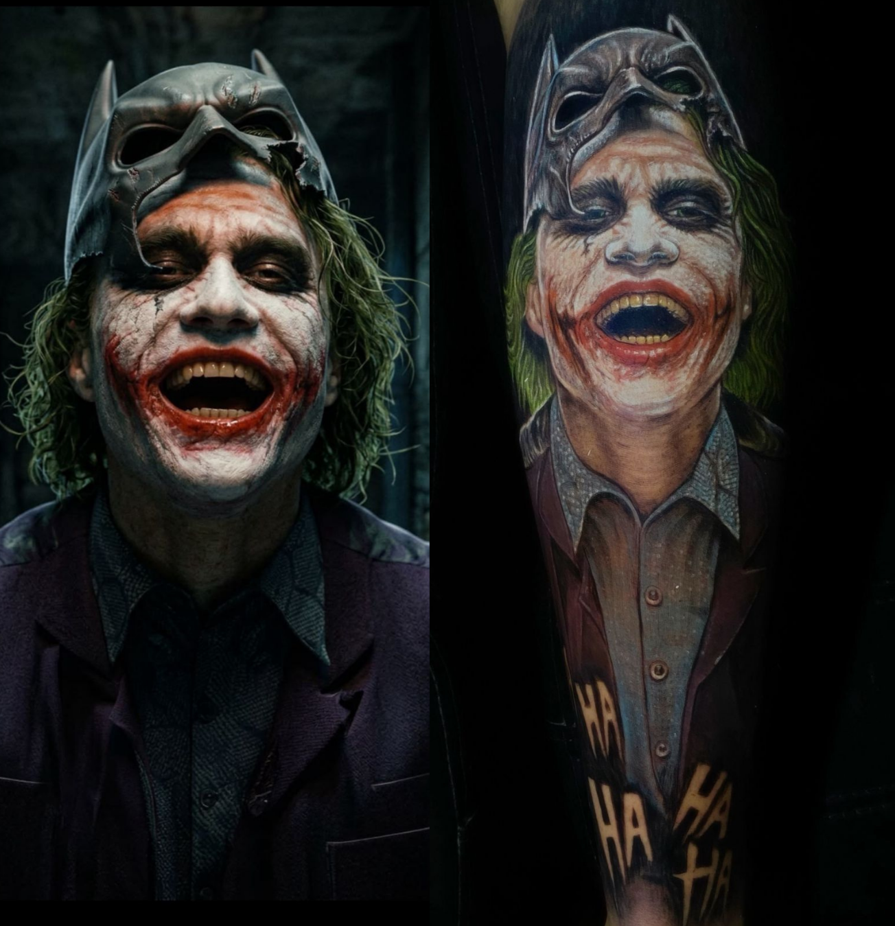 Coringa Realista com decalque feito na região da canela